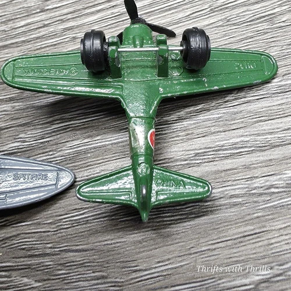 Vintage‎ Mini Diecast Planes By Tooties Toy - SPITFIRE & ZERO War Planes